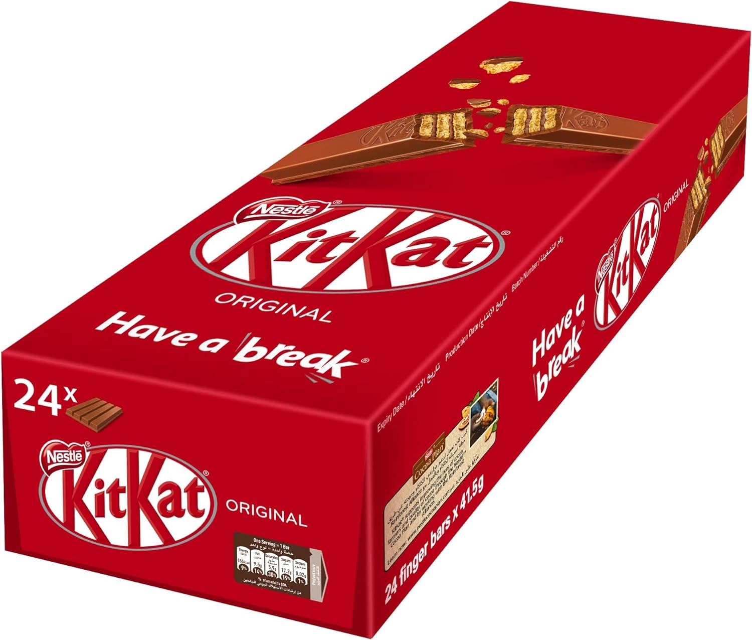 Nestle Kitkat 4 Finger Milk Chocolate Wafer Bar 36.5 (24 Bars)